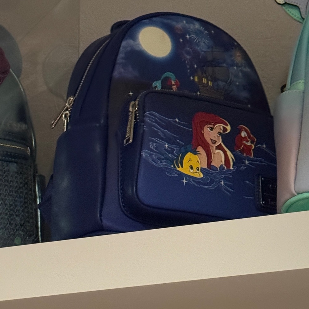 Loungefly Ariel and Flounder Blue Backpack